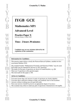 A Level Maths Practice Paper X | PDF | Equations | Circle