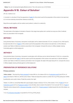 Colour and Clarity of Solutions in BP | PDF | Color | Chemistry
