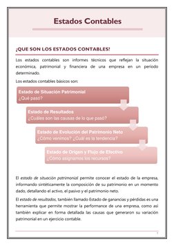 1 
Estados Contables 
 
 
 
 
¿QUE SON LOS ESTADOS CONTABLES? 
Los estados contables son informes técnicos que reflejan l