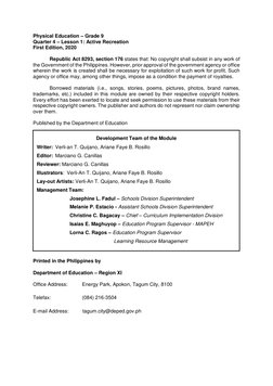 Physical Education: Quarter 4 Active Recreation | PDF