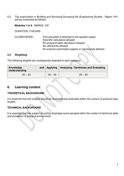 Building and Structural Surveying N4 Syllabus | PDF | Surveying | Science