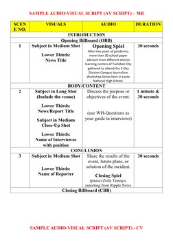 Audio-Visual Script Sample Guide | PDF | Entertainment | Mass Media