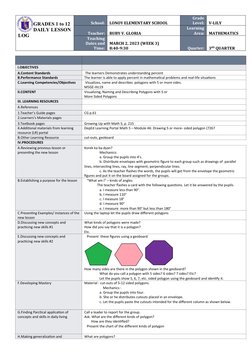 Polygon Lesson Plan for Grade 5 | PDF | Learning | Teachers