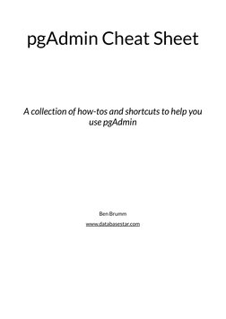 pgAdmin Cheat Sheet and Dark Mode Guide | PDF | Postgre Sql | Databases