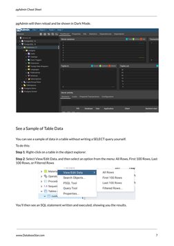 pgAdmin Cheat Sheet and Dark Mode Guide | PDF | Postgre Sql | Databases