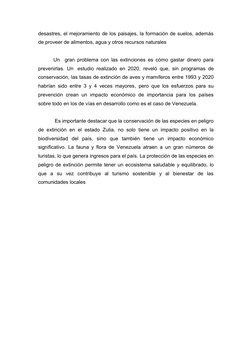 desastres, el mejoramiento de los paisajes, la formación de suelos, además
de proveer de alimentos, agua y otros recursos nat