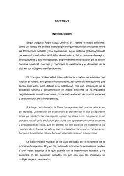 CAPITULO I
INTRODUCCION
Según  Augusto Ángel Maya, 2019 p. 34,  define el medio ambiente,
como un “campo de análisis interdis