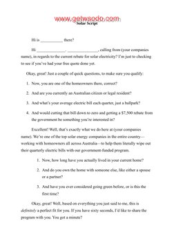 Solar Sales Call Script Example | PDF | Solar Power | Electrical Grid