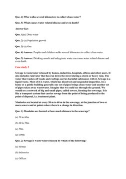 Class 7 Science: Wastewater Case Study | PDF | Sewage Treatment | Water
