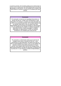 Conclusión 
Conclusión 
disponible, límite, pronóstico, pedidos de los clientes, balance 
proyectado disponible, disponible p