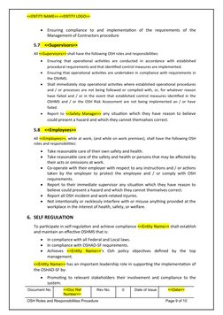 Osh Roles OSH Roles and Responsibilities Guide | PDF | Occupational Safety And ...