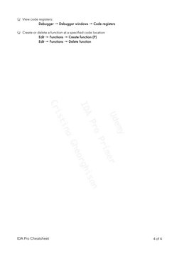 IDA Pro 9.1 Cheatsheet Guide | PDF | Computers