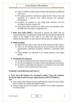 Class X Economics 
www.vedantu.com 
3 
 
 
 
 
● index, in which an annual report of human development is published 
every ye