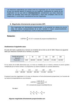 Las relaciones matemáticas que existen entre las magnitudes son de mucha importancia,
ya que nos permitir deducir la variació