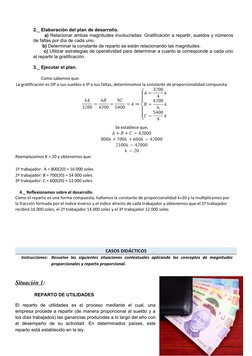 2._ Elaboración del plan de desarrollo.
       a) Relacionar ambas magnitudes involucradas: Gratificación a repartir, sueldos