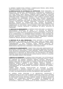 LA EMPRESA TAMBIEÑ PODRA EXTRAER Y COMERCIALIZAR PIEDRAS, ARENA GRUESA,
ARENA FINA HORMIGON Y ARCILLA Y AGREGADOS.
B.COMERCIA