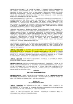 IMPORTÀCION, DISTRIBUCION, COMERCIALIZACION Y CONSIGNACIONES DE PRODUCTOS
EN GENERAL, DE CONFORMIDAD CON LAS NORMAS VIGENTES,