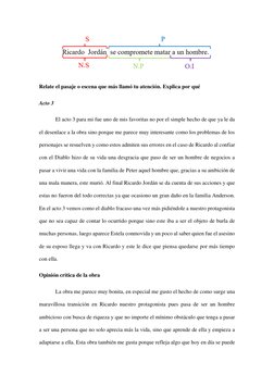 Relate el pasaje o escena que más llamó tu atención. Explica por qué 
Acto 3 
 
El acto 3 para mi fue uno de mis favoritas