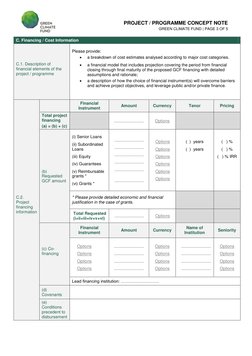 GCF Project Concept Note Template | PDF | Climate Change Mitigation ...