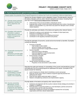 GCF Project Concept Note Template | PDF | Climate Change Mitigation ...