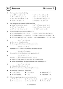 Advanced Algebra Factorization Worksheet | PDF | Factorization | Equations