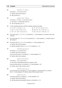 Advanced Algebra Factorization Worksheet | PDF | Factorization | Equations