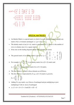 Matrices Notes for BSc 1st Year | PDF | Matrix (Mathematics) | Determinant
