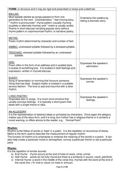 Grade 9 Poetry Study Guide | PDF | Poetry | Metre (Poetry)