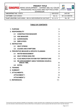 Aramco Heat Stress Management Plan | PDF | Hyperthermia | Water