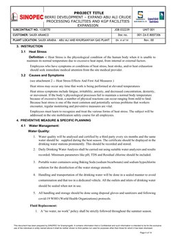 Aramco Heat Stress Management Plan | PDF | Hyperthermia | Water