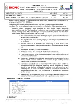Aramco Heat Stress Management Plan | PDF | Hyperthermia | Water