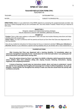 Trf Sample Questions For Ranking Form.pdf TRF Questions and Answers 2025 Guide | PDF | Educational Assessment ...