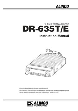 Alinco-Dr635 Instruction Manual | PDF | Radio | Electromagnetic