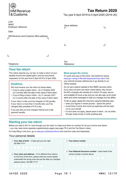 Sa102 SA100 Tax Return English 2020 | PDF | Taxes | Capital Gains Tax