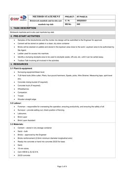 Brickwork Method Statement for Manholes | PDF | Concrete | Brick