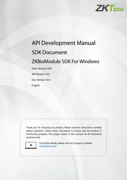 ZKTeco SDK API Documentation Guide | PDF | Software Engineering | Computing
