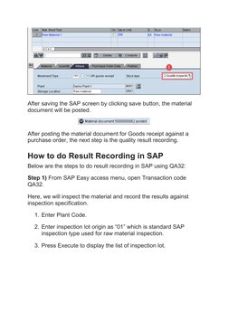 Sap Incoming Inspection SAP Incoming Raw Material Inspection Guide | PDF | Receipt | Business ...
