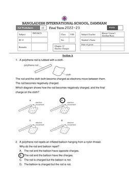 BANGLADESH INTERNATIONAL SCHOOL, DAMMAM 
Final Term 2022-23 
 
Subject 
PHYSICS 
 
Class 
VIII 
 
Subject Teacher 
Khizar Y