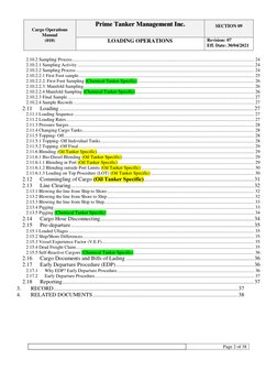 Cargo Operations 
Manual   
(010) 
Prime Tanker Management Inc. 
 
SECTION 09 
 
LOADING OPERATIONS 
  
Revision: 07 
Eff.