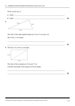 Grade 9 Maths Unit 5 Test | PDF | Rectangle | Triangle