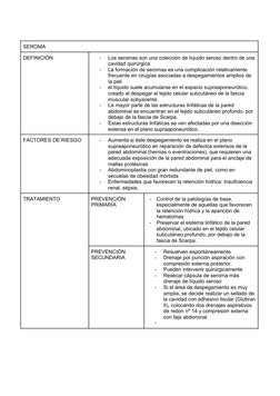 SEROMA
DEFINICIÓN
-
Los seromas son una colección de líquido seroso dentro de una
cavidad quirúrgica
-
La formación de seroma