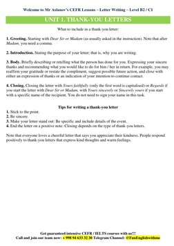Writing Cefr Task 1 Example CEFR B2/C1 Letter Writing Guide | PDF | Postgraduate Education ...