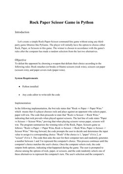 Python Rock Paper Scissors Game | PDF | Software Development | Computer ...