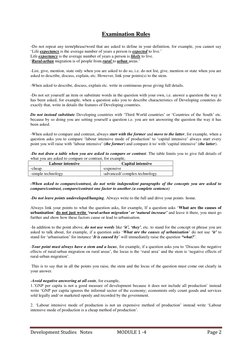 Development Studies Notes MODULE 1 -4
Page 2
Examination Rules
-Do not repeat any term/phrase/w