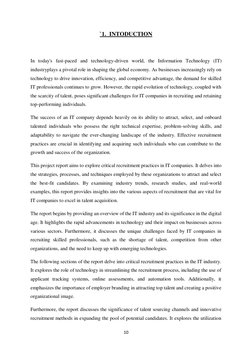 10 
 
`1.  INTODUCTION 
 
In today's fast-paced and technology-driven world, the Information Technology (IT) 
industryplays a