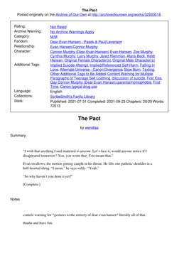 The Pact
Posted originally on the Archive of Our Own (http://archiveofourown.org/) at http://archiveofourown.org/works/329305