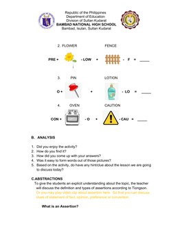 Assertion Lesson Plan Overview | PDF