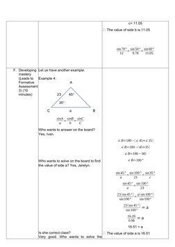 Oblique Triangles Lesson Plan | PDF | Triangle | Trigonometric Functions