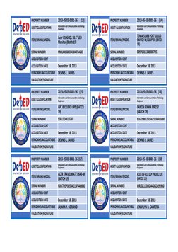DepEd Property Tagging Template | PDF | Cost | Brand
