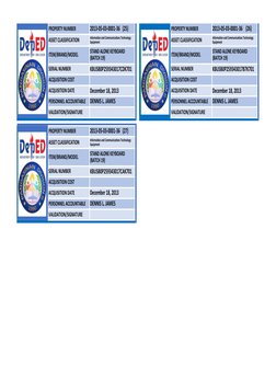 DepEd Property Tagging Template | PDF | Cost | Brand